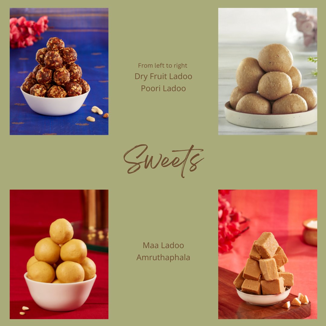 Assorted South Indian sweets online collection featuring traditional snacks and sweets with modern presentation